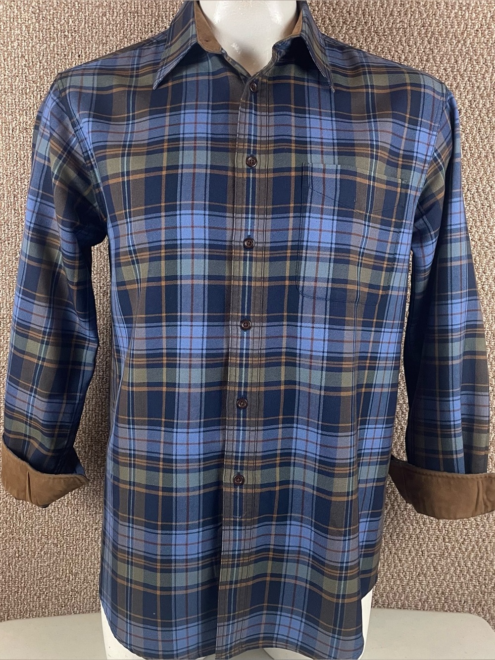 Orvis Shirt Men’s Medium Signature Collection 100% Wool Flannel Button Up S12
